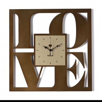 Arti e Mestieri Orologio da parete moderno in metallo dal design moderno Love