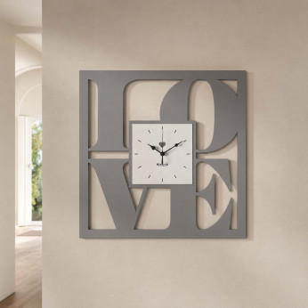 Arti e Mestieri Orologio da parete moderno in metallo dal design moderno Love