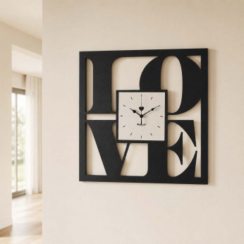 Arti e Mestieri Orologio da parete moderno in metallo dal design moderno Love