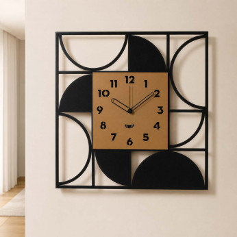 Arti e Mestieri Orologio da parete moderno in metallo quadrato di design Glam