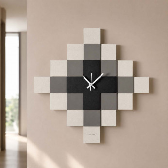 Arti e Mestieri Orologio da parete moderno quadrato con design a mosaico e struttura in metallo Mosaico