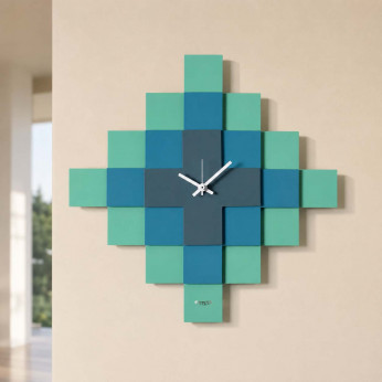 Arti e Mestieri Orologio da parete moderno quadrato con design a mosaico e struttura in metallo Mosaico