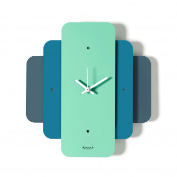 Arti e Mestieri Orologio da parete moderno in metallo colorato design geometrico Empire