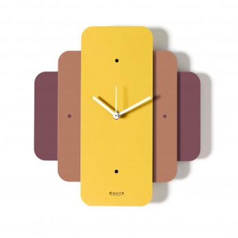 Arti e Mestieri Orologio da parete moderno in metallo colorato design geometrico Empire