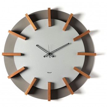 Arti e Mestieri Orologio da parete particolare in metallo e dettagli in legno Timon