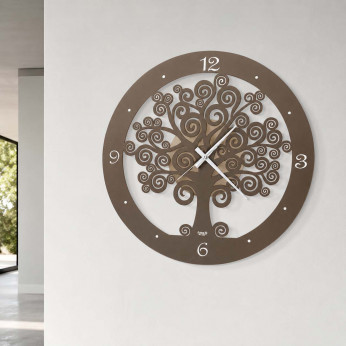Arti e Mestieri Orologio da parete piccolo con lancette in alluminio Albero della Vita