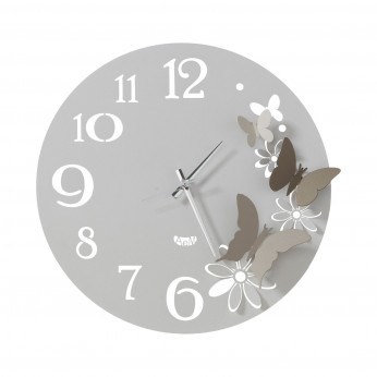 Arti e Mestieri Orologio da parete rotondo in metallo con farfalle decorative Farfalle