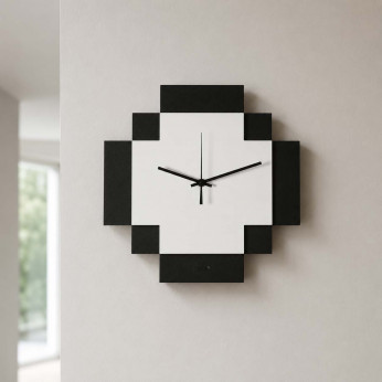 Arti e Mestieri Orologio da parete quadrato moderno con design geometrico sovrapposto Tetris