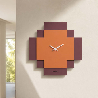 Arti e Mestieri Orologio da parete quadrato moderno con design geometrico sovrapposto Tetris