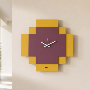 Arti e Mestieri Orologio da parete quadrato moderno con design geometrico sovrapposto Tetris