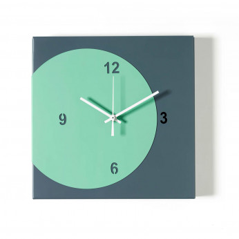 Arti e Mestieri Orologio da parete quadrato in metallo dal design minimal e geometrico Ecleo