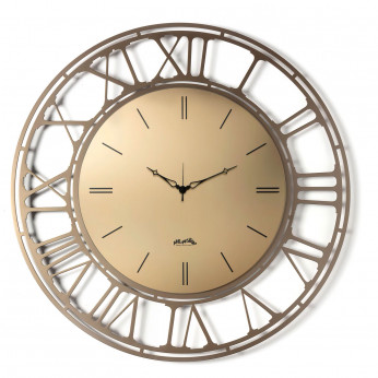 Arti e Mestieri Orologio da parete rotondo grande in metallo con quadrante in vetro specchiato Axis 90