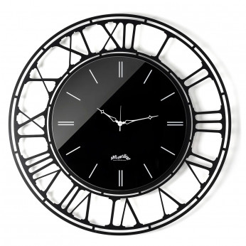 Arti e Mestieri Orologio da parete rotondo grande in metallo con quadrante in vetro specchiato Axis 90