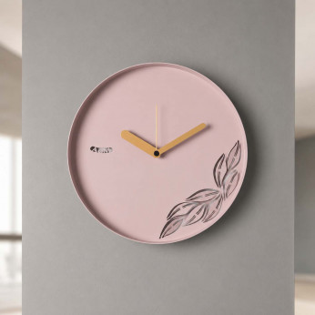 Arti e Mestieri Orologio da parete rotondo in metallo con decoro moderno con foglia Alba