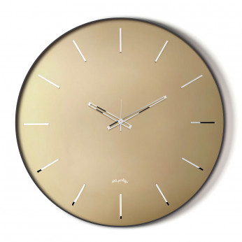 Arti e Mestieri Orologio da parete rotondo in metallo con quadrante in vetro di design Giotto 60