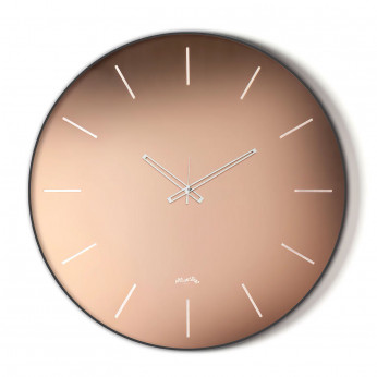 Arti e Mestieri Orologio da parete rotondo in metallo con quadrante in vetro di design Giotto 60