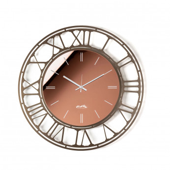 Arti e Mestieri Orologio da parete rotondo in metallo con quadrante in vetro specchiato Axis 70