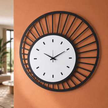 Arti e Mestieri Orologio da parete rotondo in metallo dal design moderno Ray