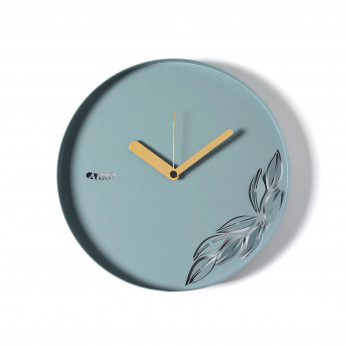 Arti e Mestieri Orologio da parete rotondo in metallo con decoro moderno con foglia Alba