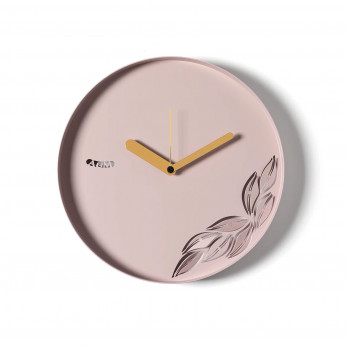 Arti e Mestieri Orologio da parete rotondo in metallo con decoro moderno con foglia Alba
