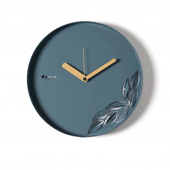 Arti e Mestieri Orologio da parete rotondo in metallo con decoro moderno con foglia Alba
