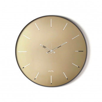 Arti e Mestieri Orologio da parete rotondo piccolo in metallo con quadrante in vetro di design Giotto 45