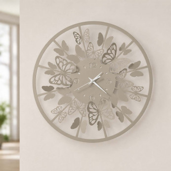 Arti e Mestieri Orologio da parete rotondo piccolo in metallo dal design moderno Sfarfallio