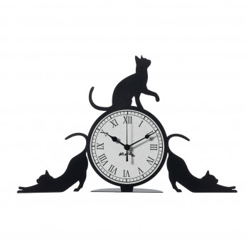 Arti e Mestieri Orologio da tavolo in metallo dal design particolare Cattitude