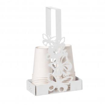 Arti e Mestieri Porta bicchieri da tavola in metallo dal design moderno Farfalloso