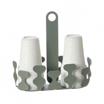 Arti e Mestieri Porta bicchieri in metallo per bicchieri di plastica Nori