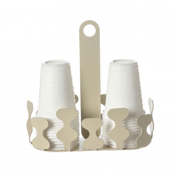 Arti e Mestieri Porta bicchieri in metallo per bicchieri di plastica Nori