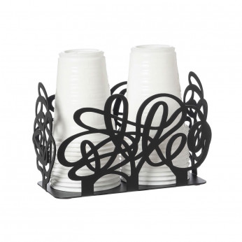 Arti e Mestieri Porta bicchieri in metallo per bicchieri di plastica Scarabocchio