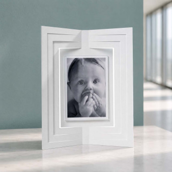 Arti e Mestieri Portafoto da tavolo con cornice in metallo moderna Vibra