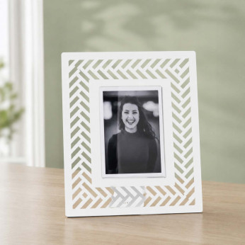 Arti e Mestieri Portafoto grande da tavolo con cornice in metallo dal design moderno Intrecci