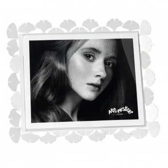 Arti e Mestieri Portafoto maxi orizzontale in metallo di design Ginkgo