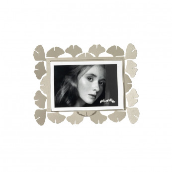 Arti e Mestieri Portafoto piccolo orizzontale in metallo di design Ginkgo