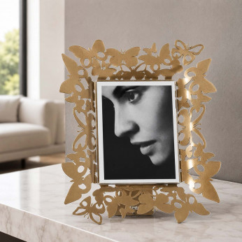 Arti e Mestieri Portafoto verticale in metallo dal design moderno Farfalloso