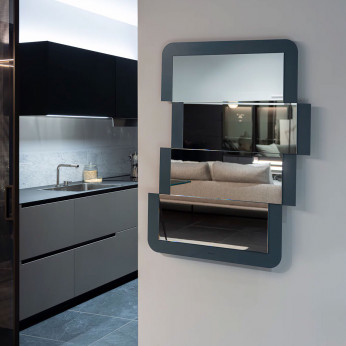 Arti e Mestieri Specchio da parete particolare con cornice in metallo dal design moderno Pixel