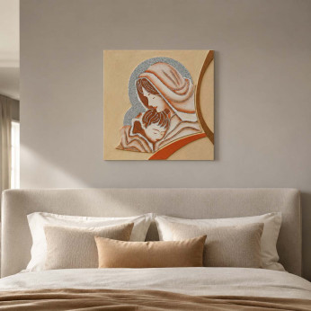 Artitalia Capezzale classico quadro per camera da letto con la maternità glitterato 35x35 