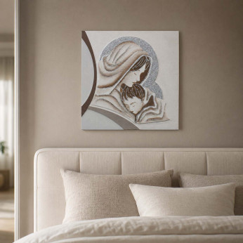 Artitalia Capezzale classico quadro per camera da letto con la maternità glitterato 35x35 