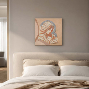Artitalia Capezzale classico quadro per camera da letto con la maternità glitterato 35x35 