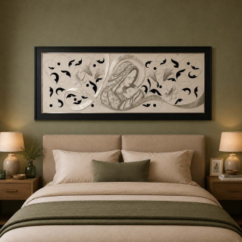 Artitalia Capezzale con decori in rilievo moderni e dettagli foglia argento 155x65 
