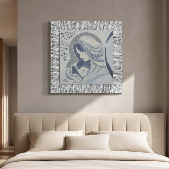 Artitalia Capezzale in rilievo classico con cornice oro e decori materici glitterati 70x70 