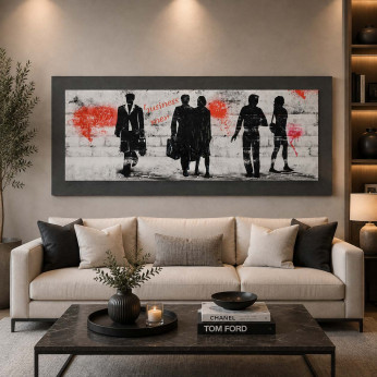 Artitalia Pannello a tema figurativo in legno dettagli argento e effetto rilievo 120X60