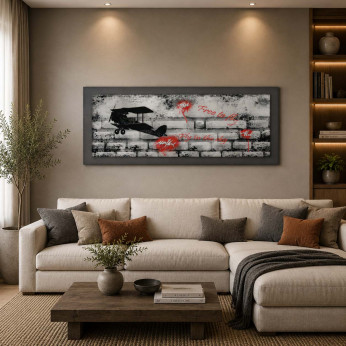 Artitalia Pannello in legno a tema figurativo effetto rilievo e dettagli argento 100X50 