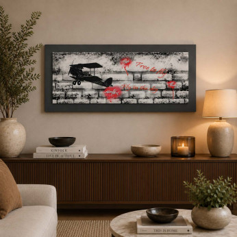 Artitalia Pannello in legno a tema figurativo effetto rilievo e dettagli argento 120X60 