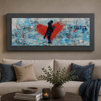 Artitalia Pannello tema figurativo effetto rilievo in legno e dettagli argento 100X50