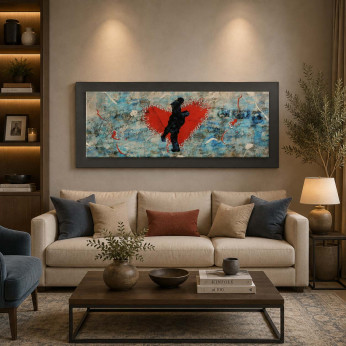 Artitalia Pannello tema figurativo effetto rilievo in legno e dettagli argento 120X60