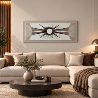 Artitalia Quadro con pannello in legno con decori materici in rilievo 155x65 