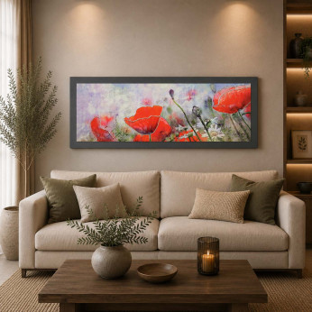 Artitalia Quadro decò in legno tema paesaggio in rilievo dettagli in argento 100X50